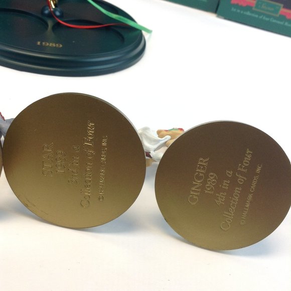 1989 Hallmark Christmas Ornament Carousel Horse Series Display Stand & 4 Horses - Picture 7 of 16